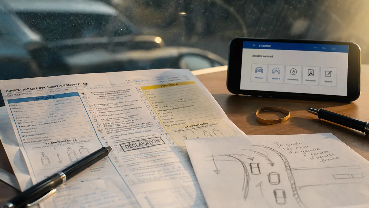Constat automobile : papier et e-constat sur bureau