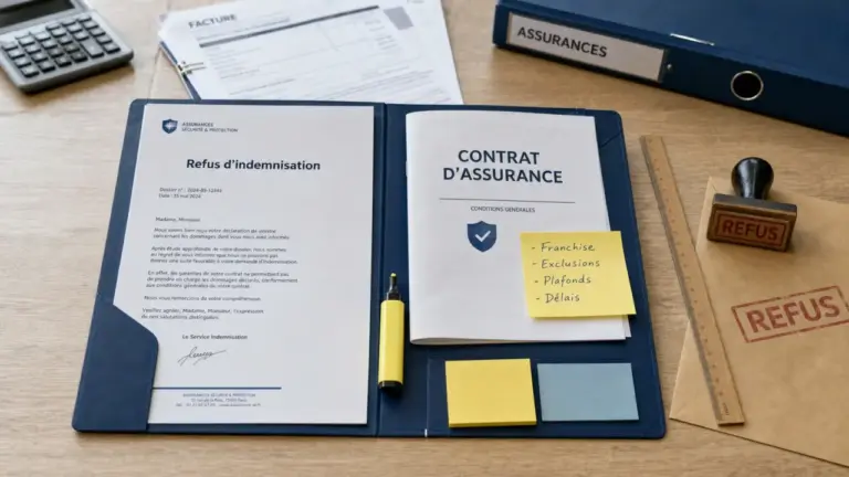 Contestation refus d'indemnisation assurance professionnelle : courrier REFUS