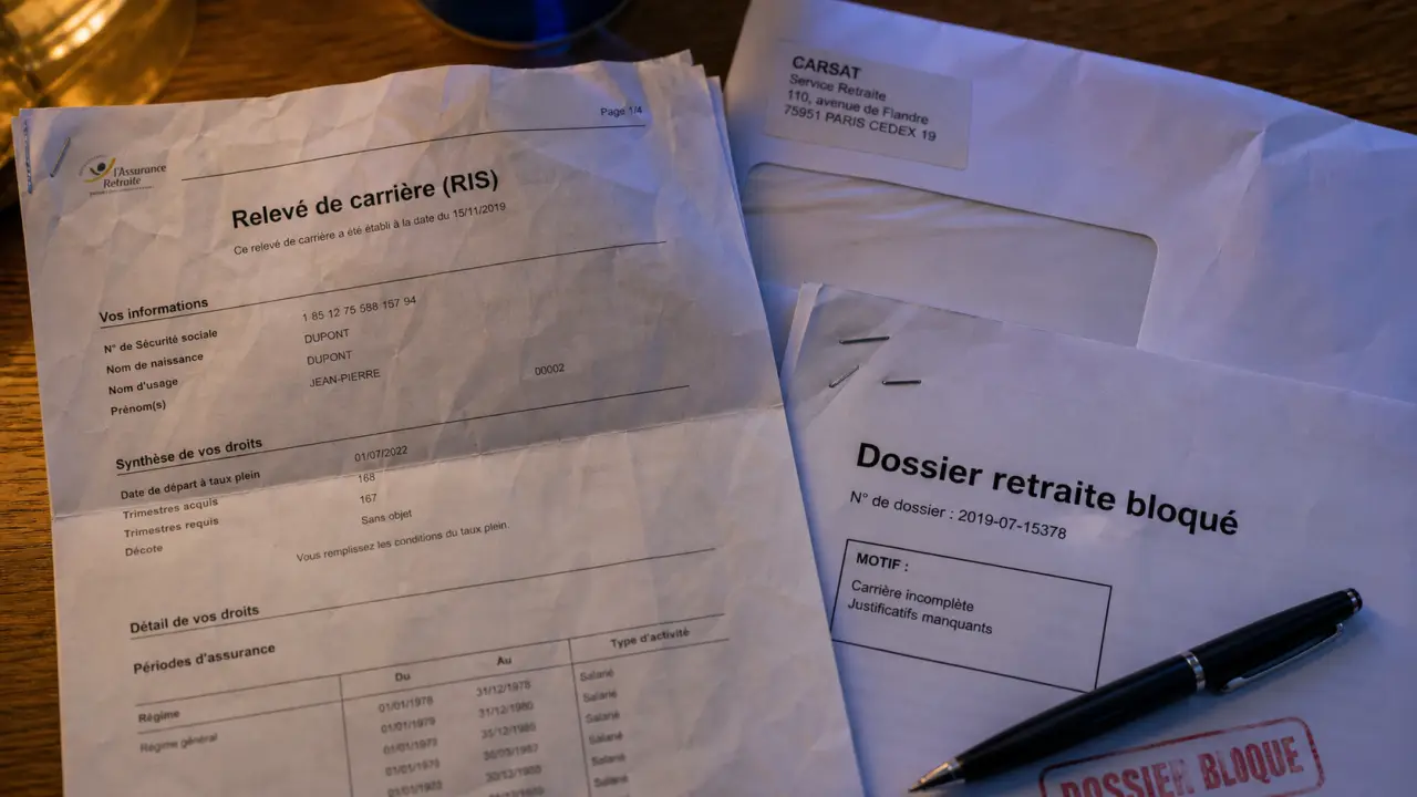 Dossier retraite bloqué que faire : documents, relevé de carrière et avis retraite