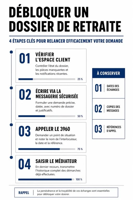 Étapes pour débloquer un dossier de retraite bloqué : guide pratique