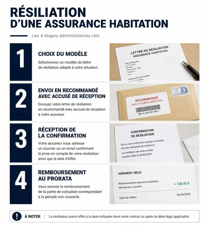 Processus de résiliation d'assurance habitation par lettre recommandée