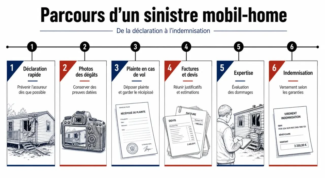 Assurance mobile home : étapes de déclaration et d'indemnisation après sinistre