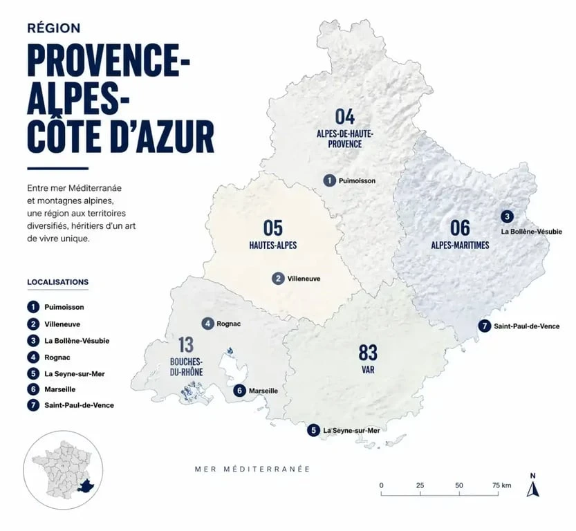 Carte des zones où trouver une maison abandonnée à vendre en PACA