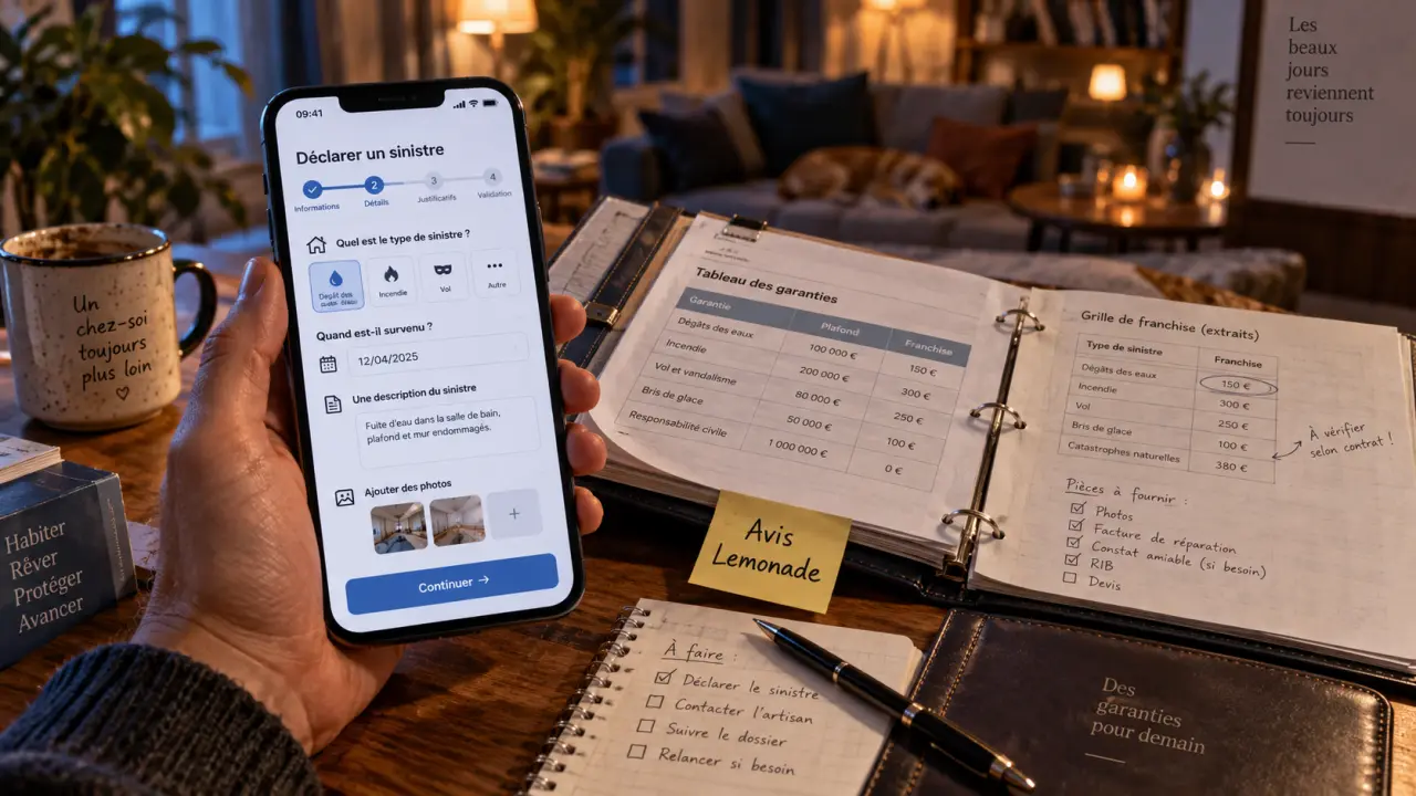 Avis assurance lemonade : déclaration de sinistre sur smartphone