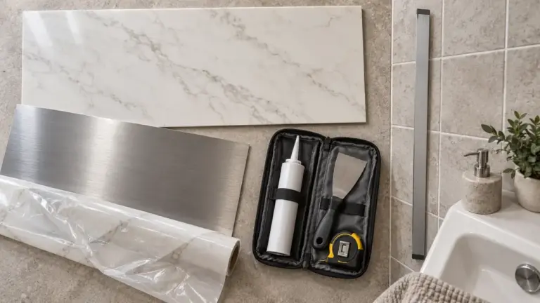 Crédence salle de bain PVC pour protéger la vasque dans la douche