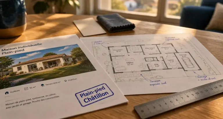 Maison à vendre à Châtillon-sur-Chalaronne - plain-pied, fiche annonce et plan maison