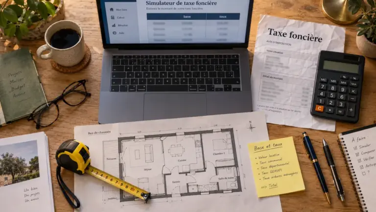 simulateur taxe foncière par commune : base cadastrale et taux