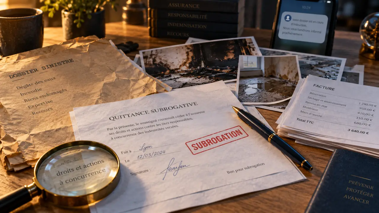 Quittance de subrogation assurance et recours